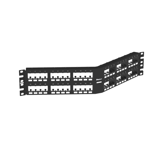 Mini-Com® Ang Flush Patch Panel, 48 Port, 2 RU, BL