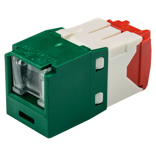 Mini-Com® UTP RJ45 Cat 5e Shuttered TG Jack Module, Green