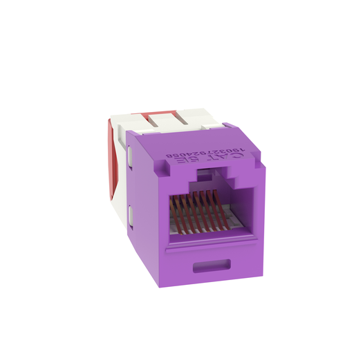 Mini-Com® UTP RJ45 Cat 5e TG Jack Module, Violet, 24 Pack