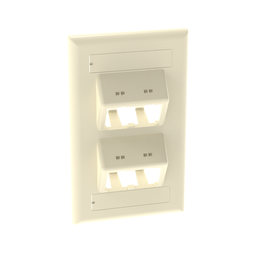 Mini-Com®, Classic, Sloped, Faceplate, 4 port, Electric Ivory