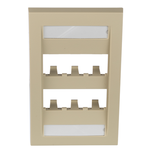 Mini-Com®, Executive, Faceplate, 6 port, Electric Ivory