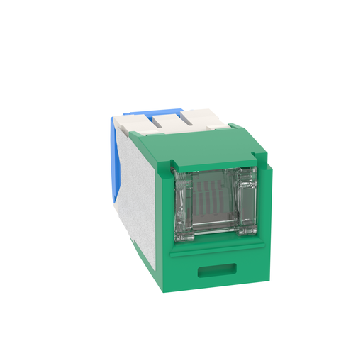 Mini-Com® RJ45 Cat 6A TG Shuttered Jack Module, GR