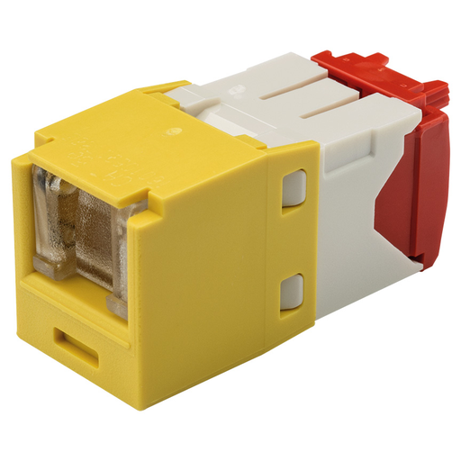 Mini-Com® UTP RJ45 Cat 5e Shuttered TG Jack Module, Yellow