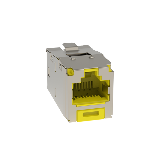 Mini-Com® STP RJ45 Cat 6A 28/30 AWG TG Jack Module, Yellow