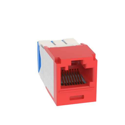 Mini-Com® UTP RJ45 Cat 6A Keyed TG Jack Module, Red