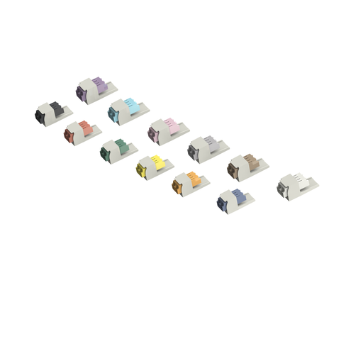 Mini-Com® Keyed F-Dark Blue LC Duplex, International White Mod