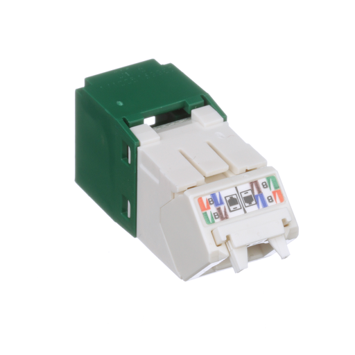 Mini-Com® UTP RJ45 Cat 6 Up/Down TG Jack Module, Green