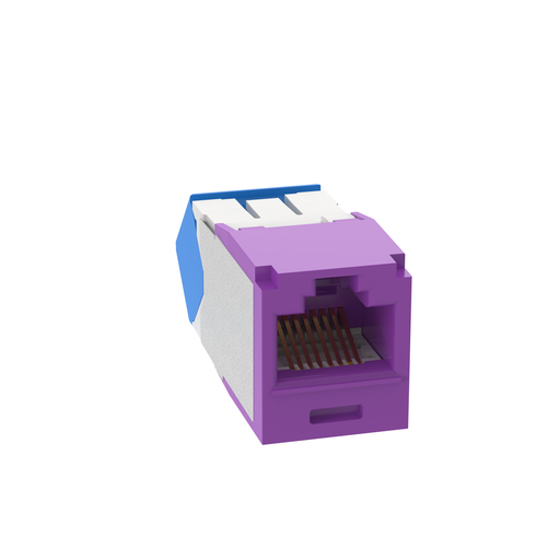 Mini-Com® UTP RJ45 Cat 6A Up/Down TG Jack Module, Violet
