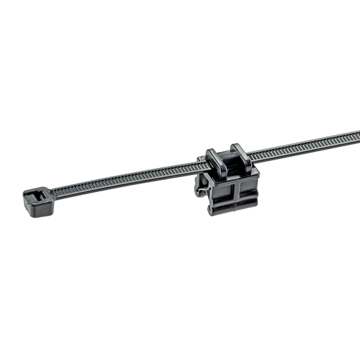 CMEB24-2S-C300 EdgeClip/Tie(top), Black, High Heat/UV PA6.6, .118-.236"