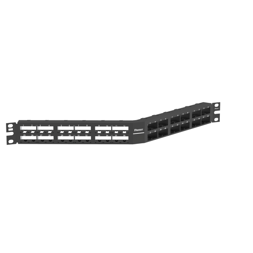 Mini-Com® Angled Patch Panel, 48 port, 1 RU, BL