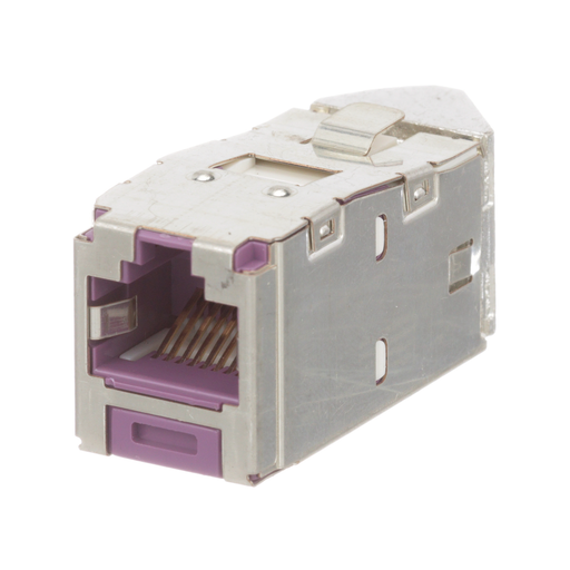 Mini-Com® STP RJ45 Cat 6A Left/Right TG Jack Module, Violet
