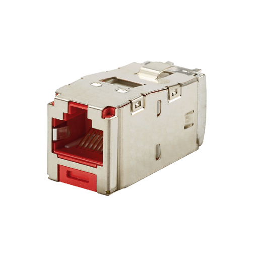 Mini-Com® STP RJ45 Cat 6A TG Jack Module, Red