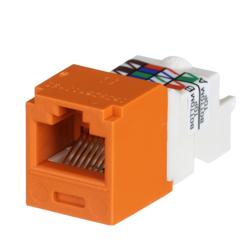 Mini-Com® UTP RJ45 Cat 6 TP-Style Jack Module, Orange