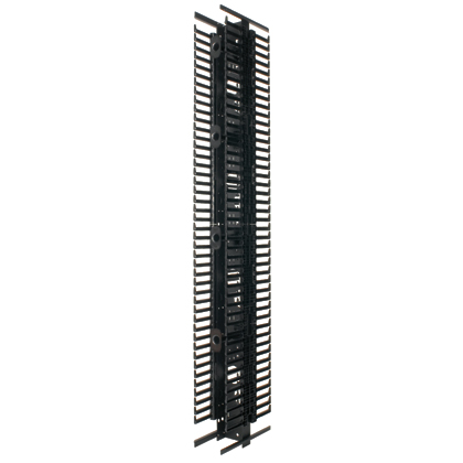 Product image for Panduit PRV6 6 x 16.4 x 84 Inch Black Steel Backbone ABS Finger Dual Sided Vertical Cable Manager