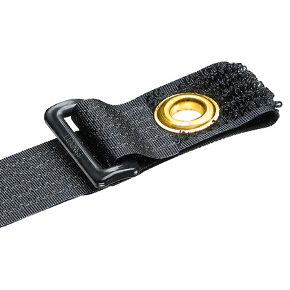 Product image for Panduit UGCTE5S-X0 Hook & Loop Tie, End Mount Grommet, 18.0"L (457mm), .85"W (21.6mm), Black