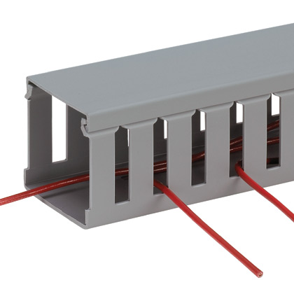 Duct, 2.12"x6'x2.25", Wide Slot Wall, Lead-free PVC, Gray