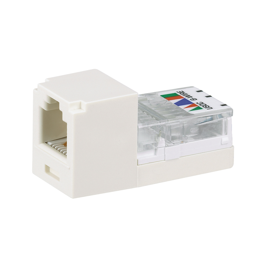 Product image for Panduit CJ66UEIY UTP RJ45 Cat 3 Leadframe Jack Module USOC, Electric Ivory