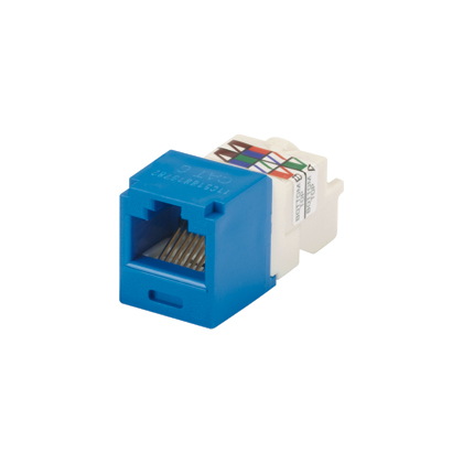 Product image for Panduit CJ688TPBU 8-Position 8-Wire Blue Category 6 Unshielded Twisted Pair Jack Module