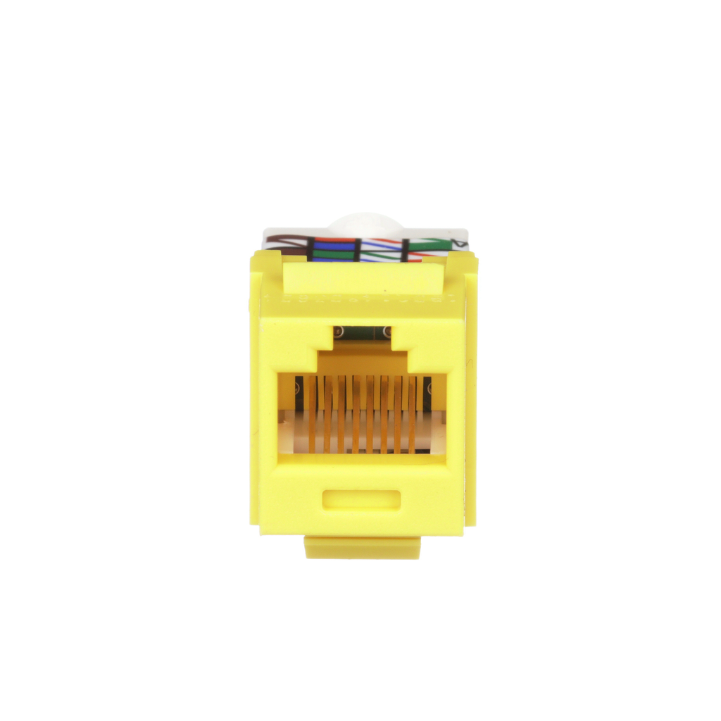 Product image for Panduit NK6TMYL UTP RJ45 Cat 6 Keystone Jack Module, Yellow