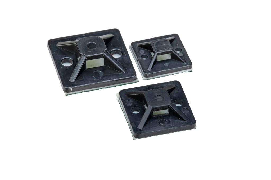 Panduit SMP16A-M0 Cable Tie Mount, Black, PA 6.6, Rubber Adhesive, 1"x1", PK1000 Product image for Panduit SMP16A-M0 Cable Tie Mount, Black, PA 6.6, Rubber Adhesive, 1"x1", PK1000
