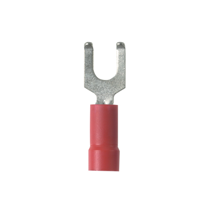 Product image for Panduit PV18-8FF-CY Pan-Term® Vinyl-Insulated Flanged Fork Terminal