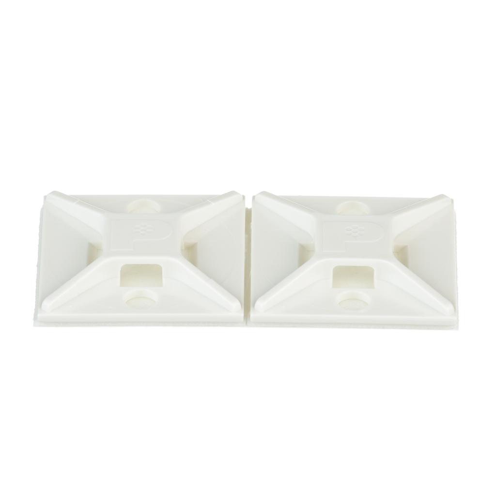 Product image for Panduit ABM2S-AT-C Cable Tie Mount, Hi Tmp. Adh., 1"x1" (25.4mm x 25.4mm), WH