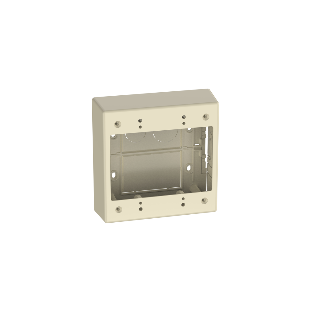 Product image for Panduit JBP2EI Surface Raceway, Power Rated Junction Box, 2-gang, 2-pc, Elec Ivory