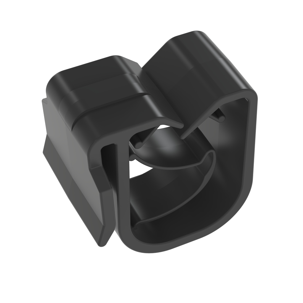 Product image for Panduit HCME06A12-M130 Edge Clip, Black, Acetal, Clip onto Edge, 0.72x0.55", PK1000