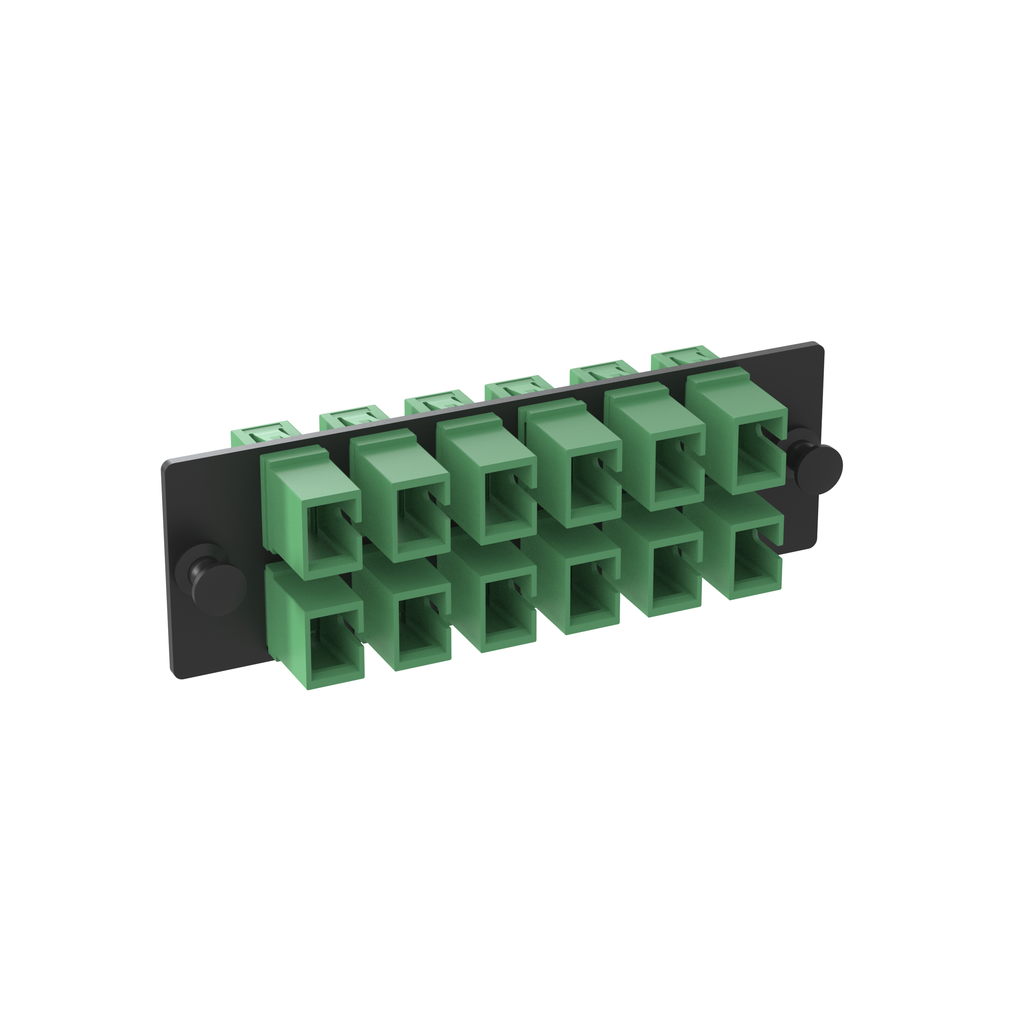 Product image for Panduit FAP12WAGSCZ Fiber Adapter Panel, OS2, 12 SC Simplex, APC Green