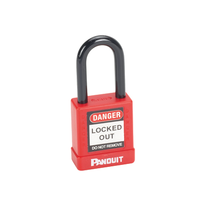 Mayer-DDS-PSL-8 Short Shackle Padlock, Red, 1.58", PK1-1