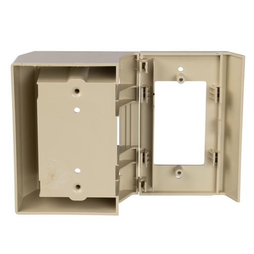 Product image for Panduit T70WCEI Surface Raceway, T-70 Offset Box, for Screw-on Faceplate, Elec Ivory