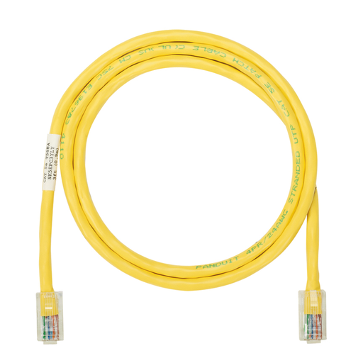 Product image for Panduit NK5EPC7YLY Cat 5e 24 AWG UTP Patch Cord, 7 ft, Yellow