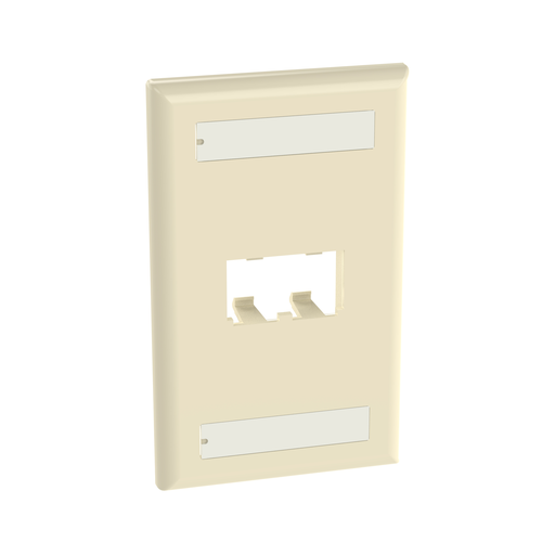Product image for Panduit CFPL2EIY 1-Gang Electric Ivory Plastic 2-Port Data Communication Face Plate
