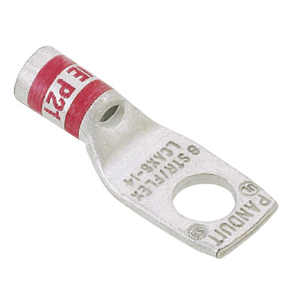 Mayer-DDS-Pan-Lug™ LCAX2-38-E Comp. Lug, Flex, Tin Plt Copper, Strt, One 3/8" Stud, PK20-1