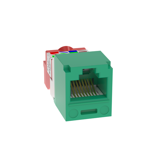 Product image for Panduit CJ5E88TGR UTP RJ45 Cat 5e TP-Style Jack Module, Green