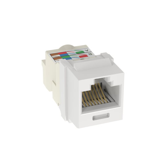 Product image for Panduit NK6TMWH UTP RJ45 Cat 6 Keystone Jack Module, White