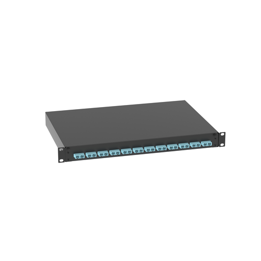 Product image for Panduit FD1W12AQDSCZ Fiber Drawer, 12 SC Duplex Adapters, Aqua