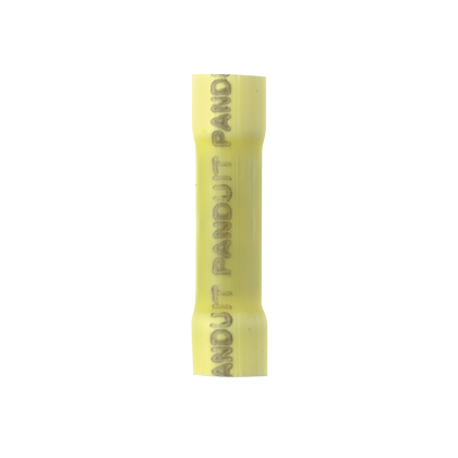 Mayer-DDS-Pan-Term® BSV10X-Q Butt Splice, Yellow, Vinyl, 10-12 AWG, PK25-1
