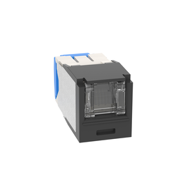 Mini-Com® RJ45 Cat 6A Shuttered TG Jack Module, BL