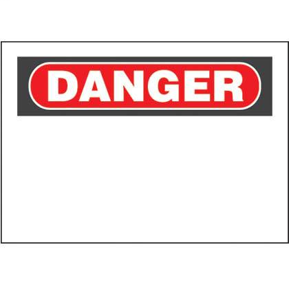 Product image for Panduit SEZ-1DLL Adhesive Sign, Laser Printable, 'DANGER' (header), 8.5"x11", 25 pc/pk, RB/WH