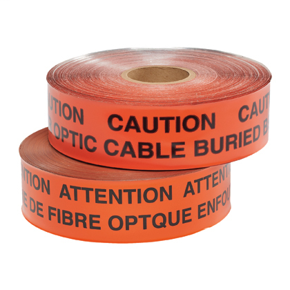 Product image for Panduit HTDU2O-FO Underground Detectable Tape, Fiber Optic, 2" x 1000', Orange
