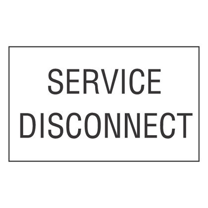 Product image for Panduit PLD-81 Label Dispenser, Polyester, 'Service Disconnect', 200 pc/disp, Black/WH