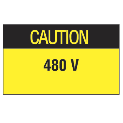 Product image for Panduit PLD-91 Label Dispenser,Polyester,'Caution 480V',1.5"x1",200 pc/disp,BL/YL