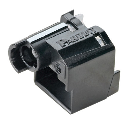 Product image for Panduit PSL-DCPLS-BL Super Recessed Lock-In Device, Ten Devices (Black) and One Tool (Black)