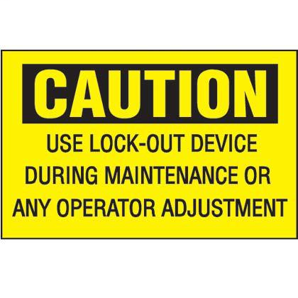 Product image for Panduit PVS0710C173Y Yellow Adhesive Sign, 10"x7"H, 'Caution Use ..', 1/card, 1 card/pk, Black/Yellow