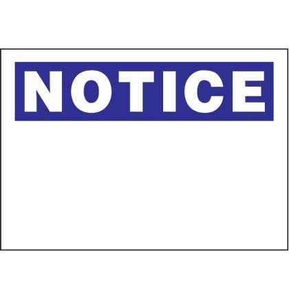 Panduit SEZ-1NLL Adhesive Sign, Laser Printable, 'NOTICE' (header), 8.5"x11", 25 pc/pk, BlackB/WH Product image for Panduit SEZ-1NLL Adhesive Sign, Laser Printable, 'NOTICE' (header), 8.5"x11", 25 pc/pk, BlackB/WH