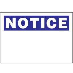 Panduit SEZ-1NLL Adhesive Sign, Laser Printable, 'NOTICE' (header), 8.5"x11", 25 pc/pk, BlackB/WH