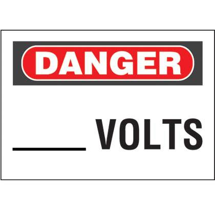 Panduit PPS0710D28 Adhesive Sign, Polyester,'Danger _ Volts', 10"x7", 1sgn/cd, 1 cd/pk, RB/WH Product image for Panduit PPS0710D28 Adhesive Sign, Polyester,'Danger _ Volts', 10"x7", 1sgn/cd, 1 cd/pk, RB/WH