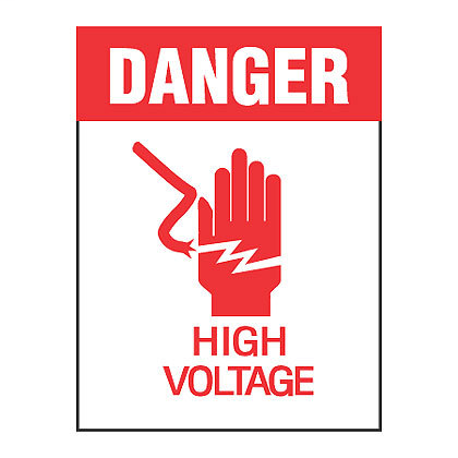 Product image for Panduit PLD-67 Label Dispenser, Polyester,'Danger High Voltage,1"x1.50",200 pc/disp,RD/WH