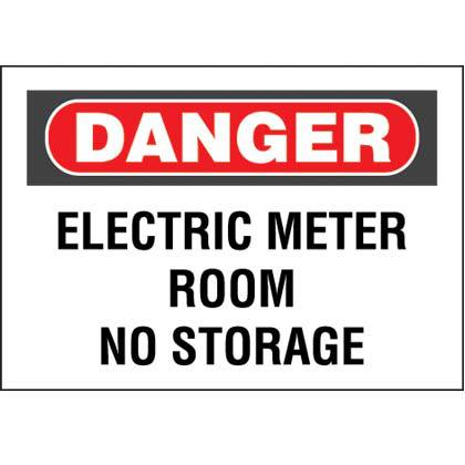 Product image for Panduit PRS1014D71 Non-Adh Rigid Sign, Polyethylene, 'Danger Electric Meter ..', 14"Wx10"H, RB/WH